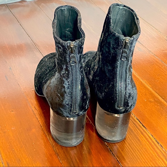rag & bone Drea black crushed velvet acrylic heel boots (as is) - Picture 8 of 11